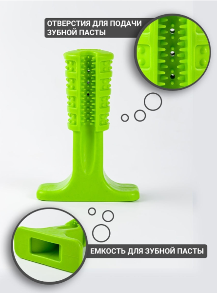 Зубная силиконовая щетка для чистки зубов мелких пород собак Pet Toothbrush / игрушка массажер для животных